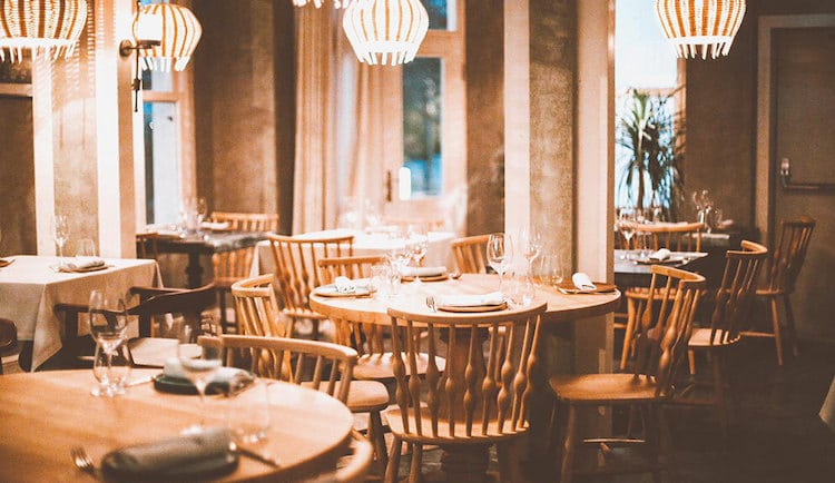 The very beautiful tables of the Alaf restaurant in Kuruçeşme