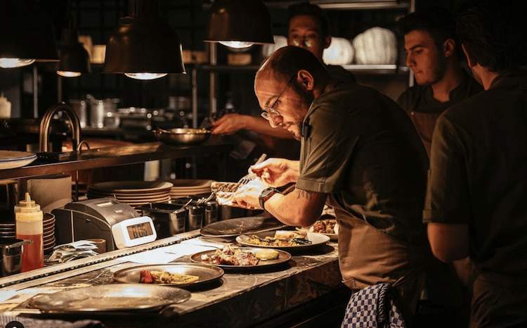 The roof restaurant of the Novotel hotel in Istanbul